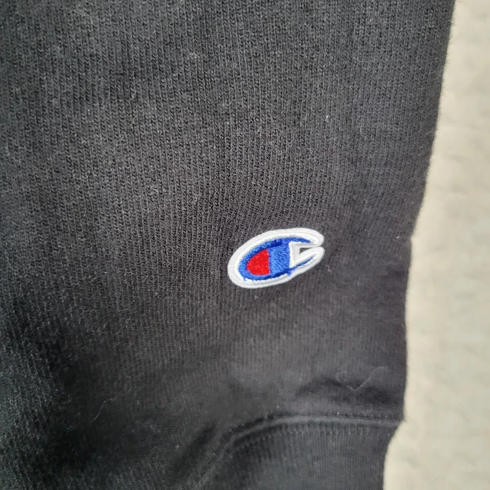 Champion Reverse Weave Sweatshirt Mens Size M Black fleece lined Crewneck Logo - Picture 6 of 9
